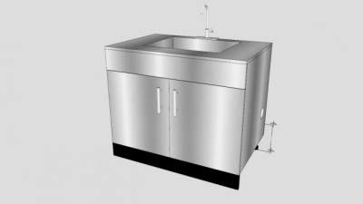 厨房水槽内阁橱柜SU模型下载_sketchup草图大师SKP模型